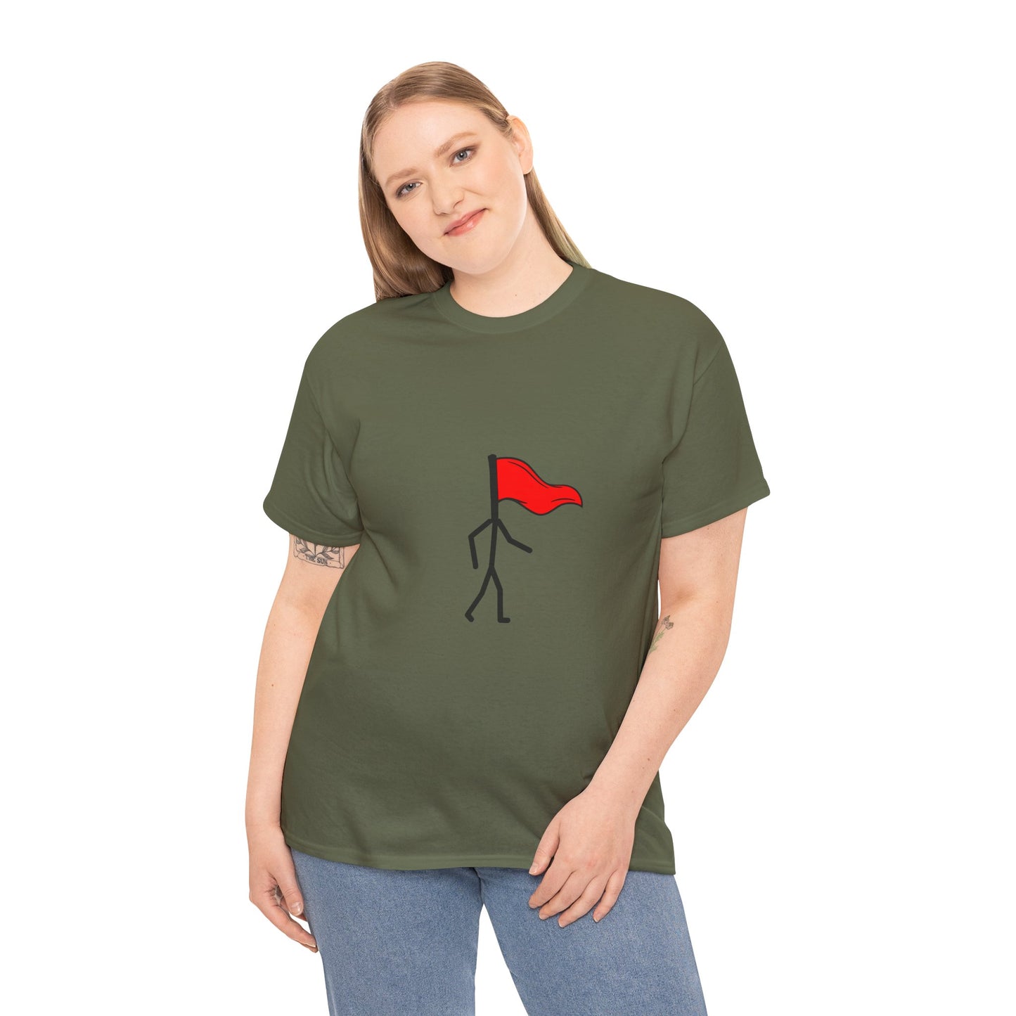 Walking Red Flag Unisex Cotton T-Shirt