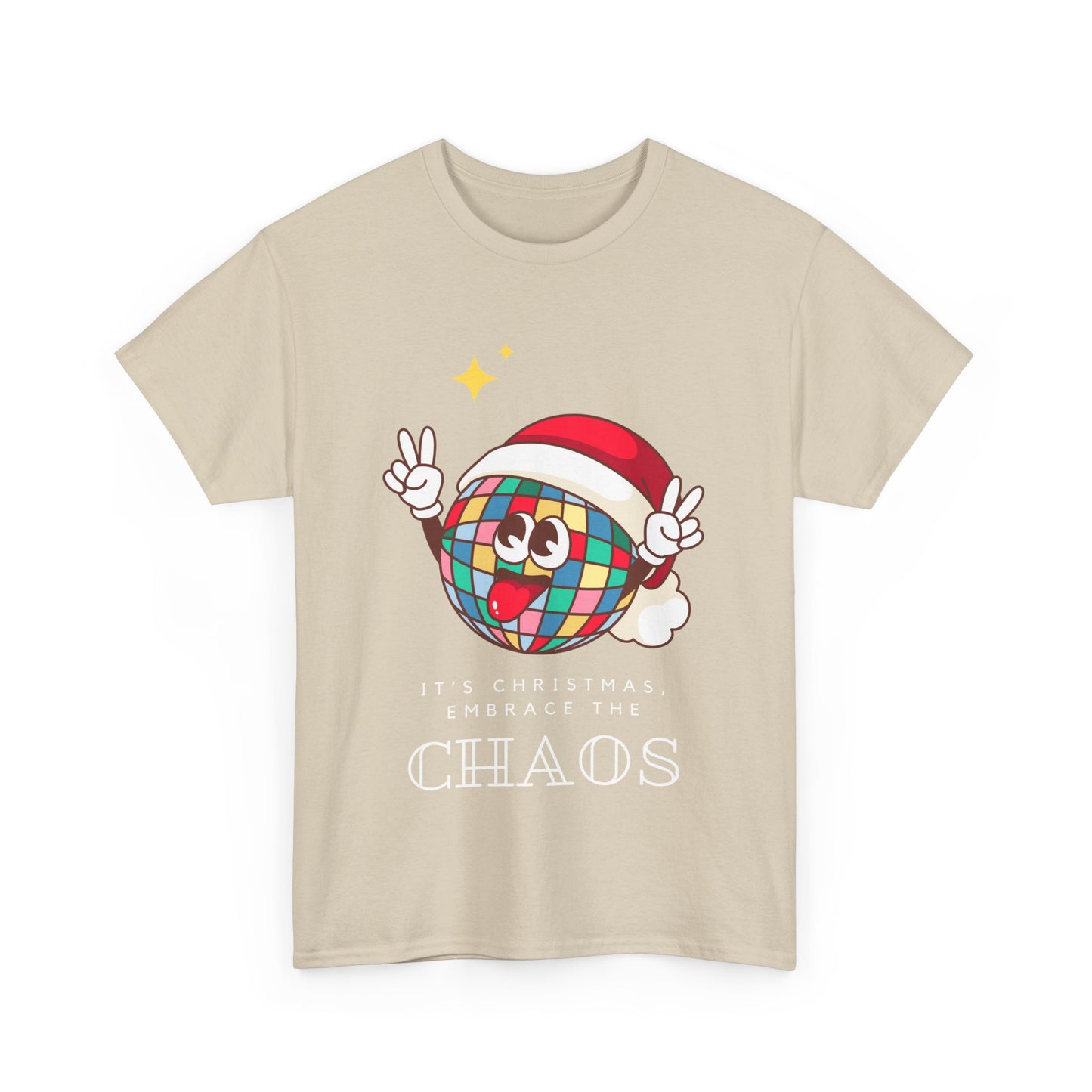 Christmas Embrace The Chaos Unisex Heavy Cotton Tee