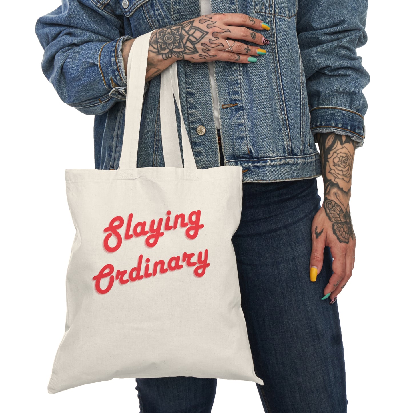 Natural Tote Bag Slaying Ordinary