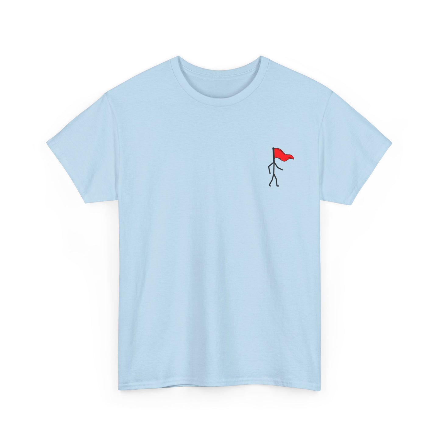 Small Walking Red Flag Unisex Heavy Cotton Tee