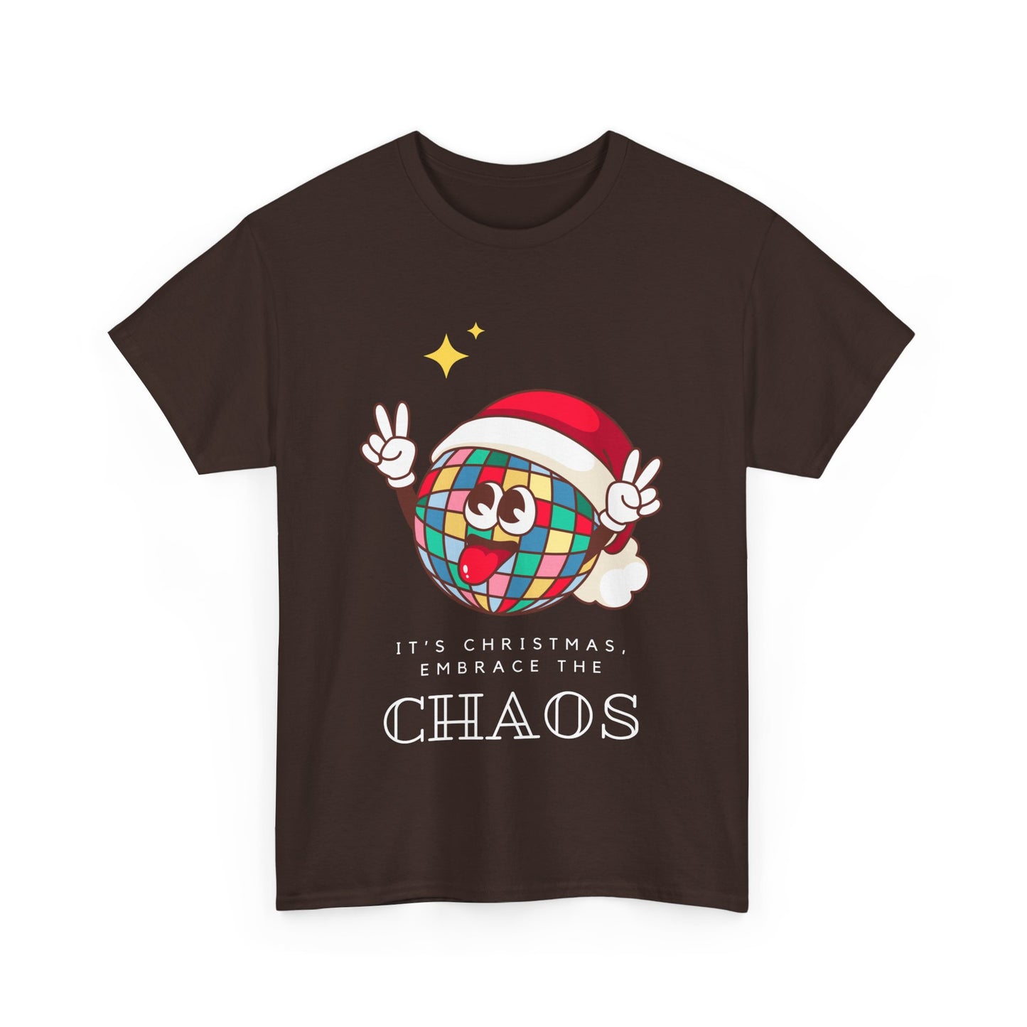 Christmas Embrace The Chaos Unisex Heavy Cotton Tee