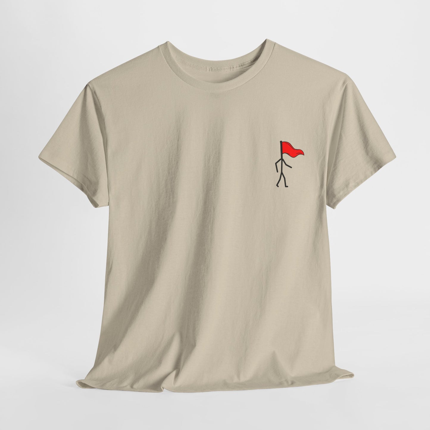 Small Walking Red Flag Unisex Heavy Cotton Tee