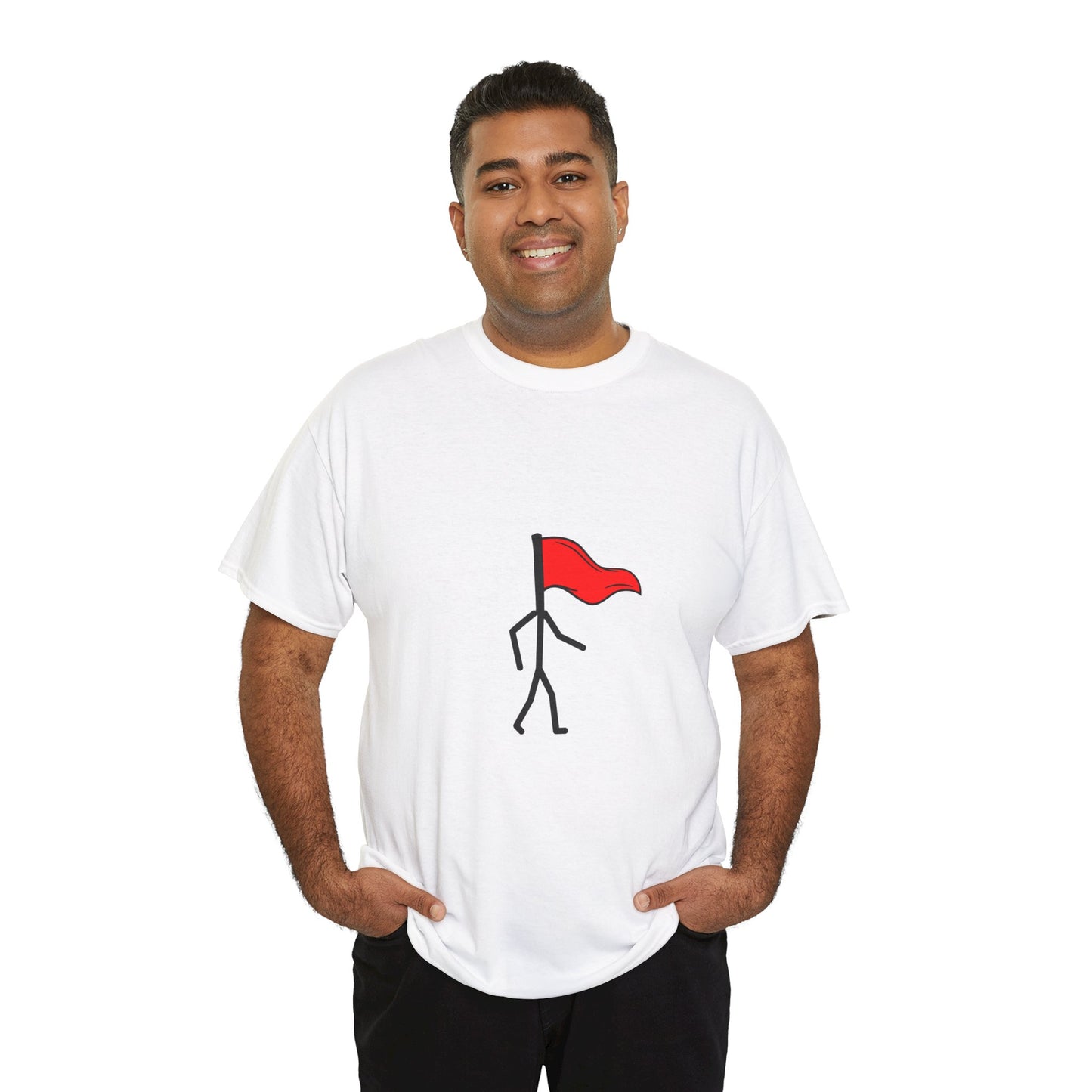 Walking Red Flag Unisex Cotton T-Shirt