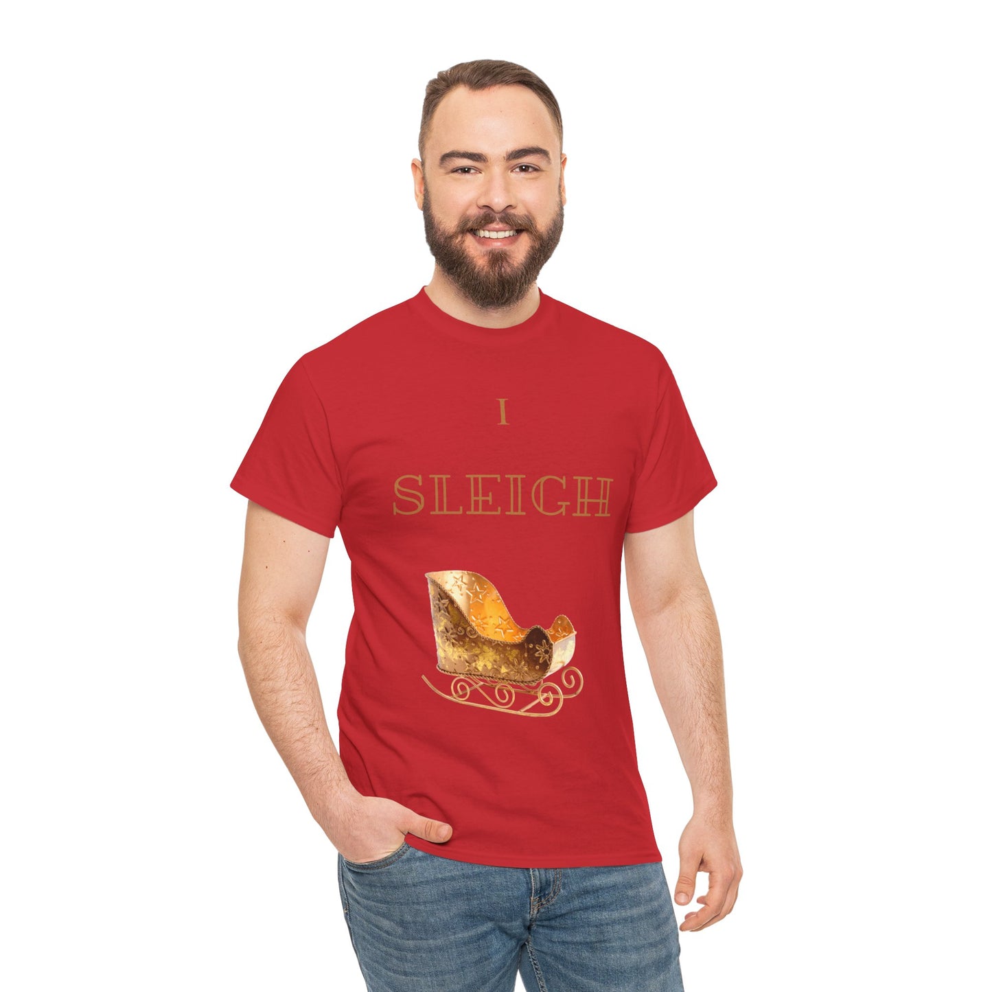 I Sleigh Holiday Unisex Heavy Cotton Tee