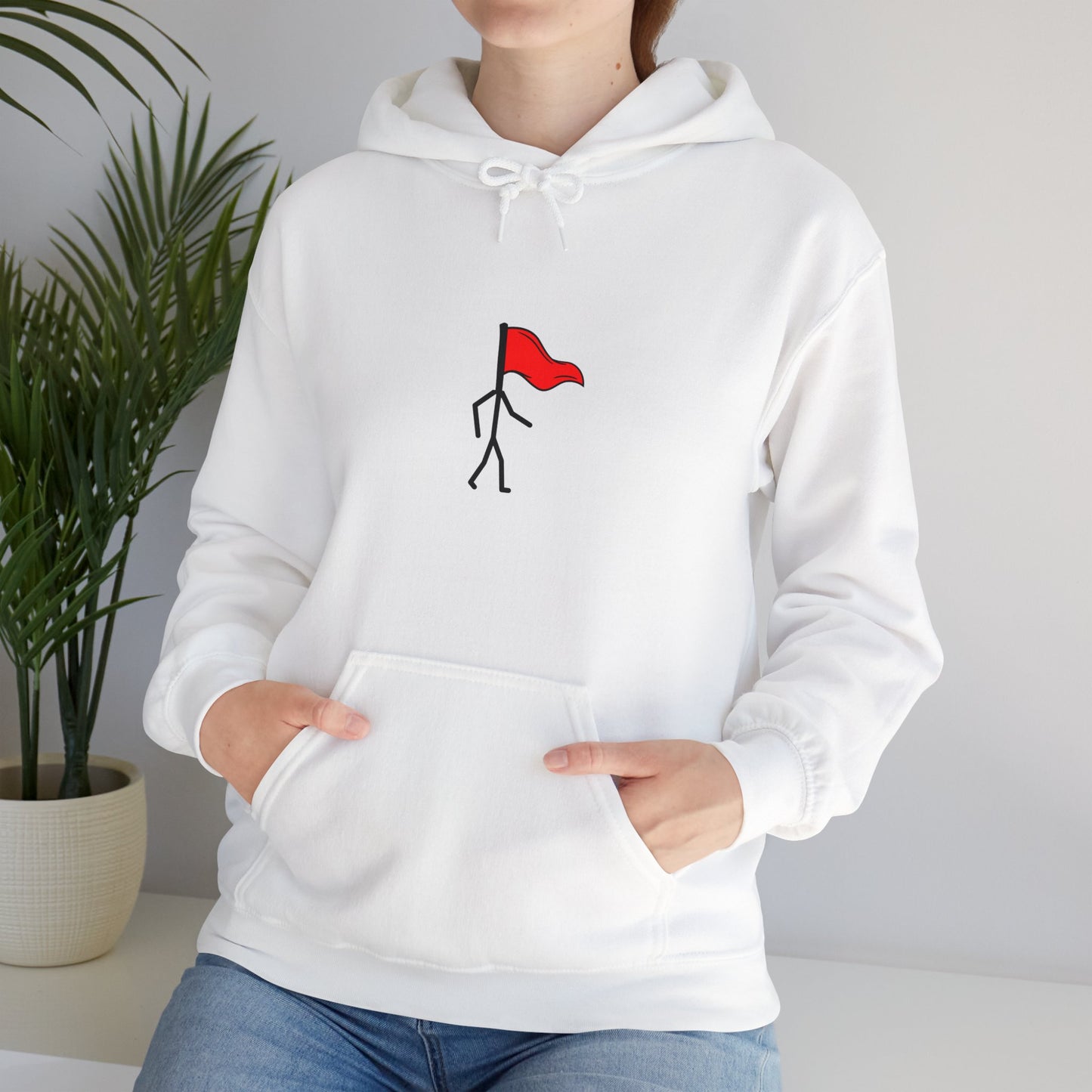 Walking Red Flag Unisex Heavy Blend™ Hooded Sweatshirt