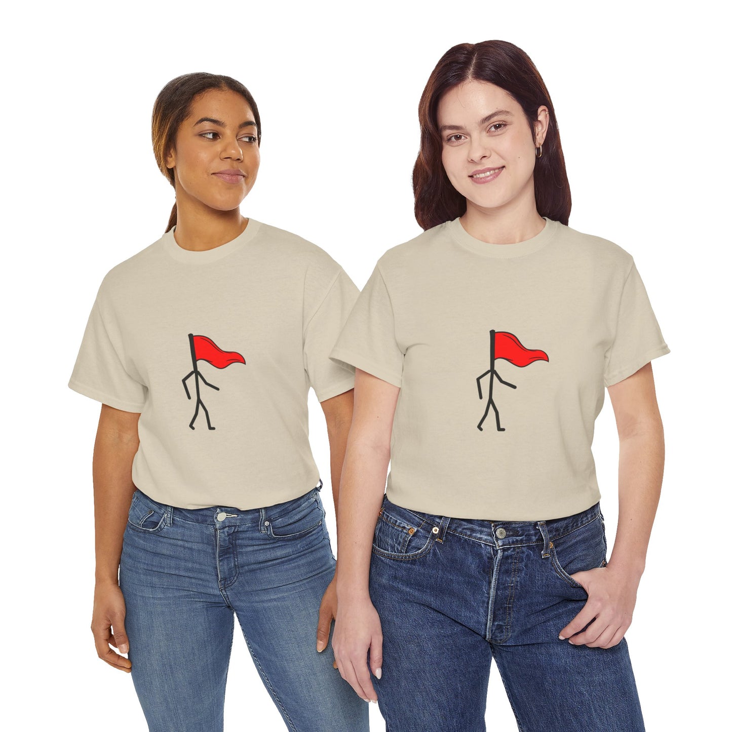 Walking Red Flag Unisex Cotton T-Shirt