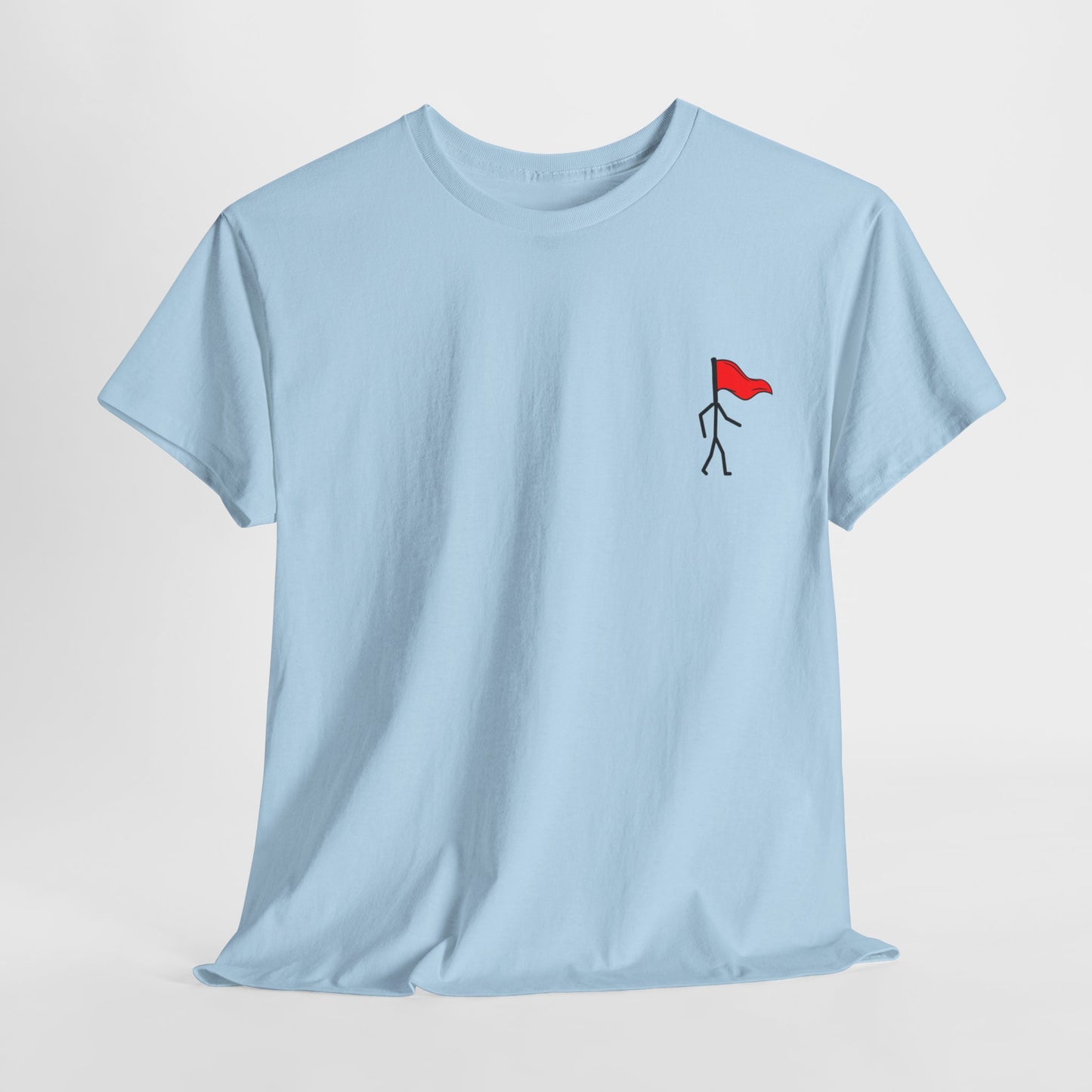 Small Walking Red Flag Unisex Heavy Cotton Tee