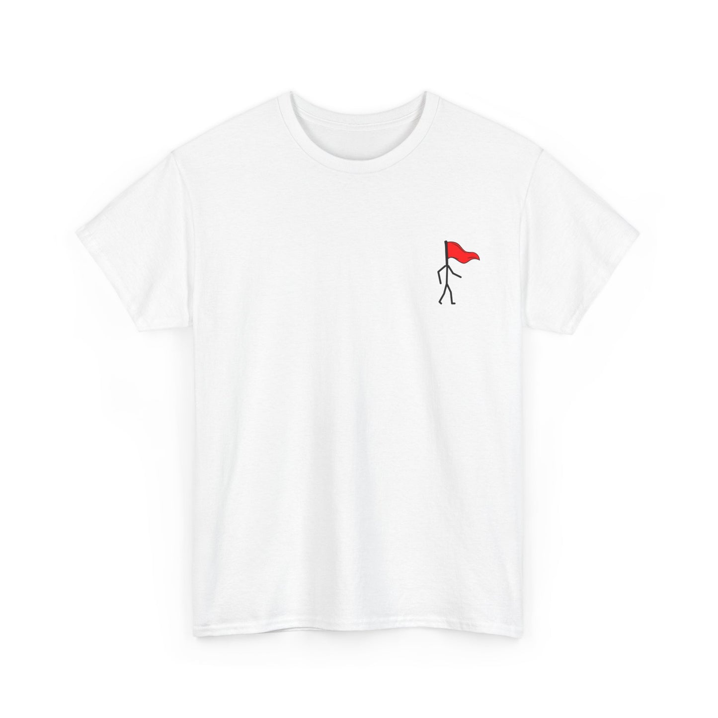 Small Walking Red Flag Unisex Heavy Cotton Tee