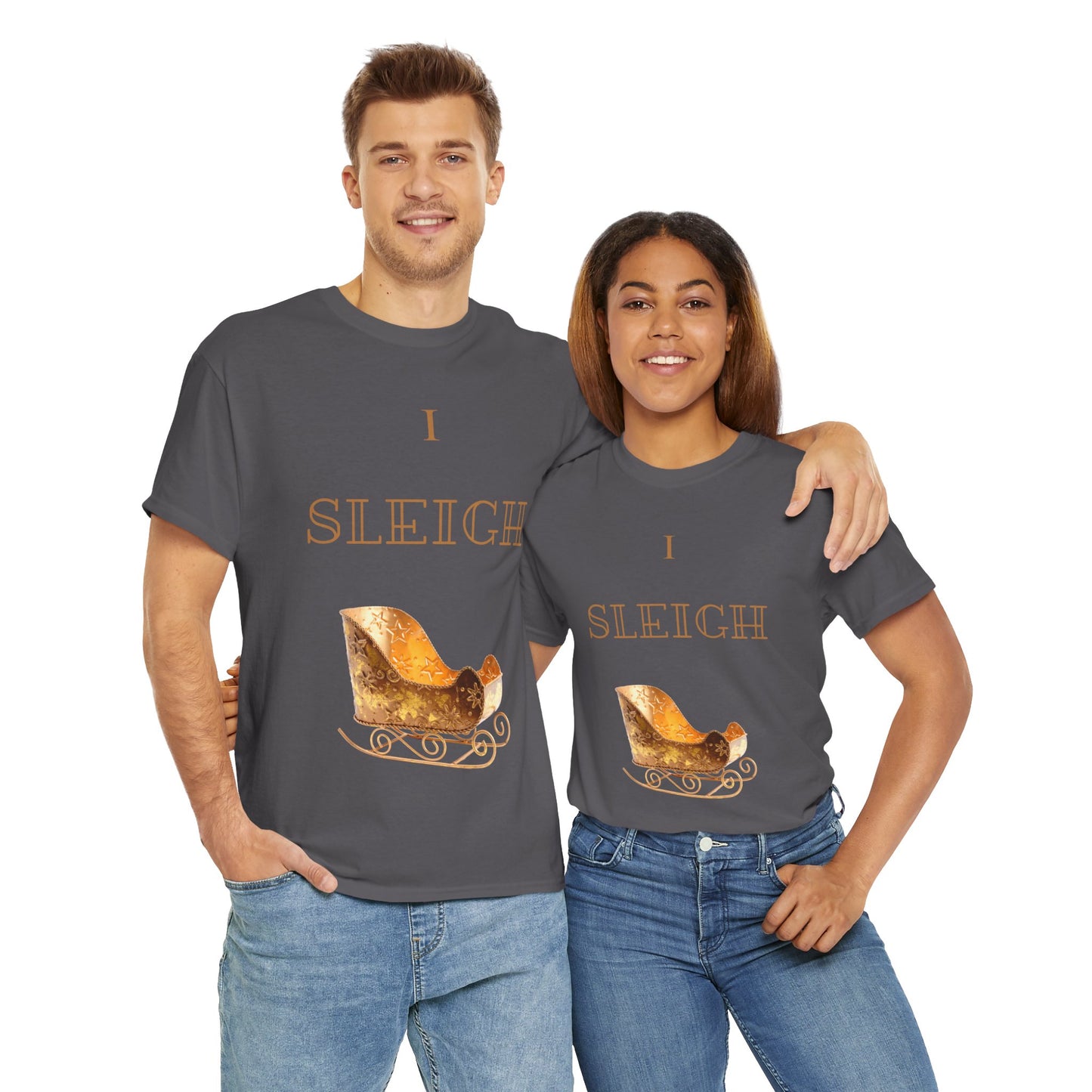 I Sleigh Holiday Unisex Heavy Cotton Tee