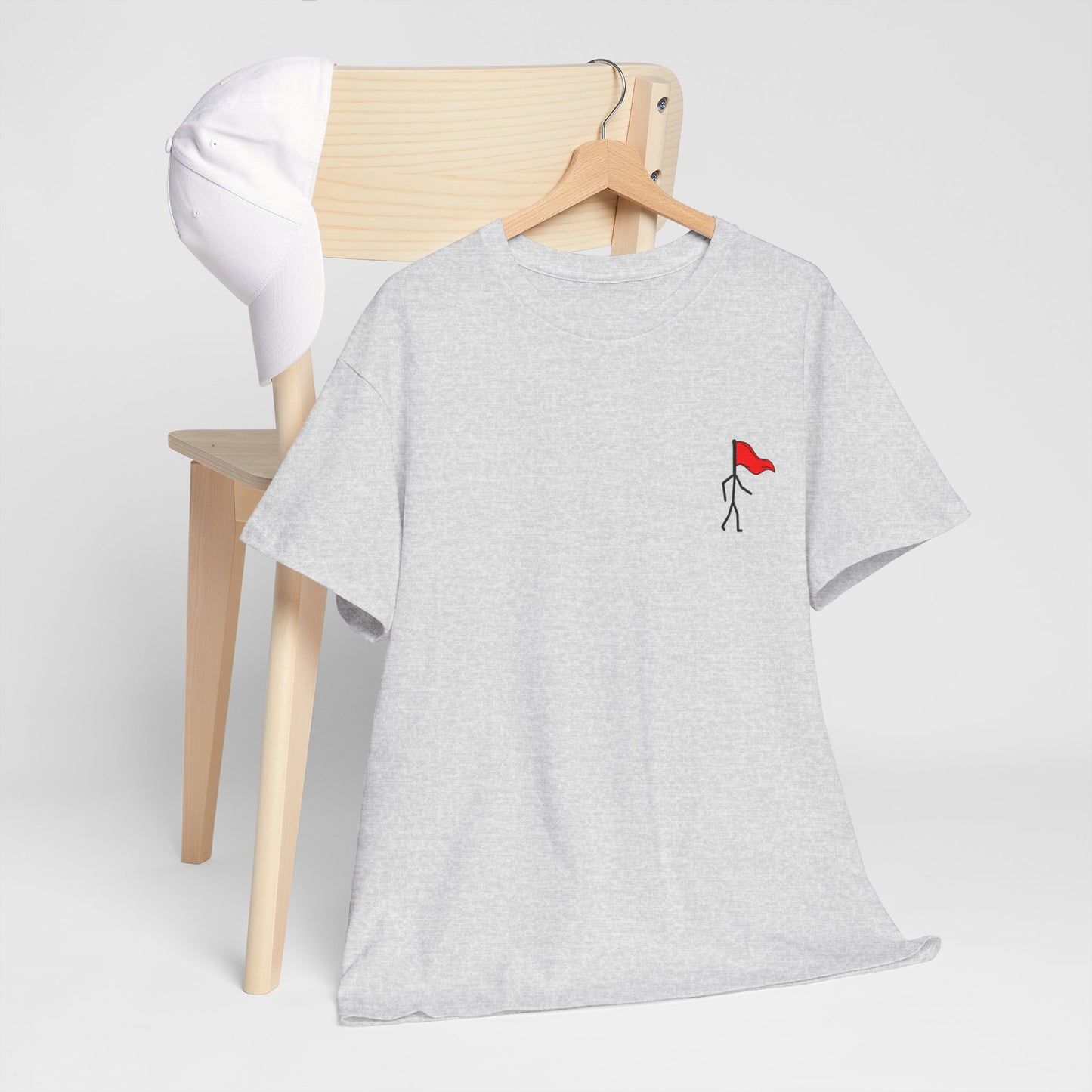 Small Walking Red Flag Unisex Heavy Cotton Tee