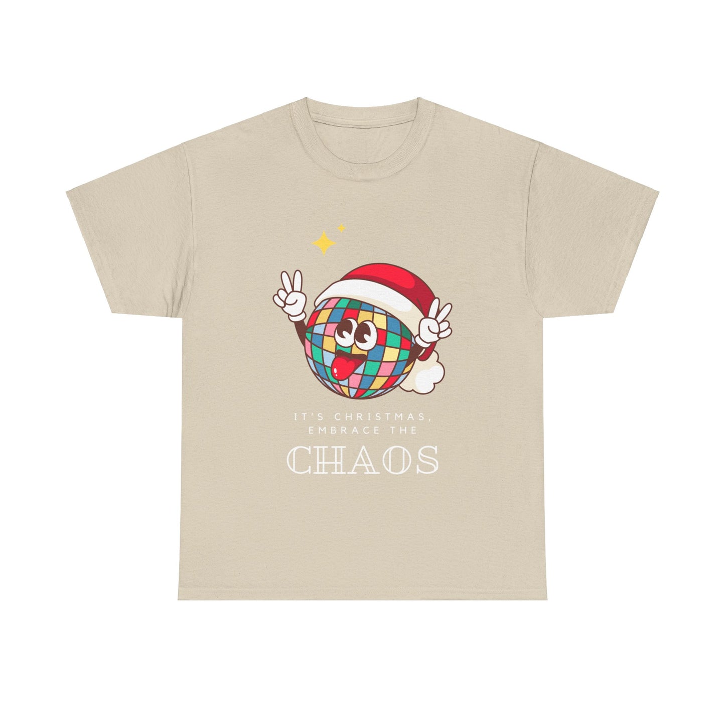 Christmas Embrace The Chaos Unisex Heavy Cotton Tee