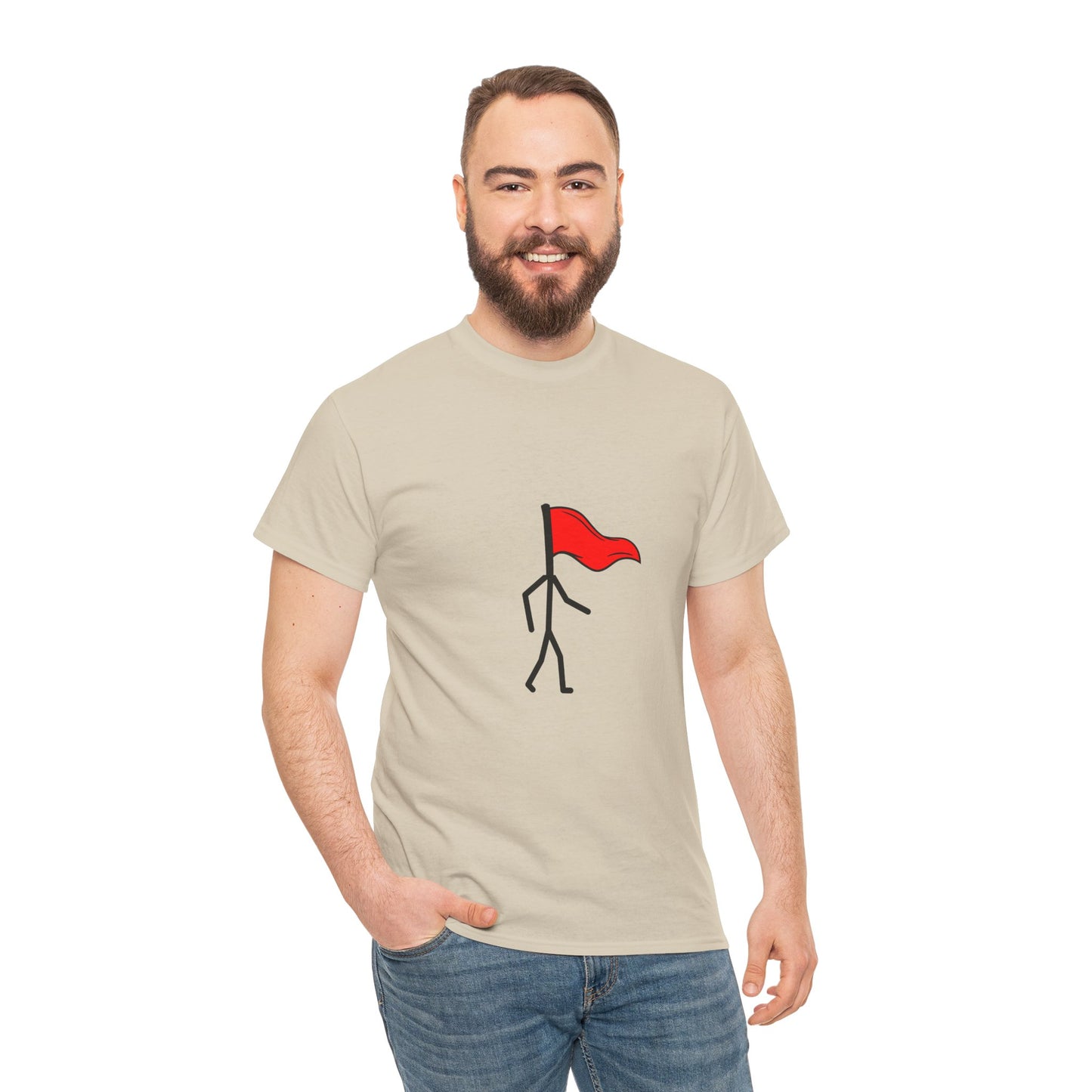 Walking Red Flag Unisex Cotton T-Shirt