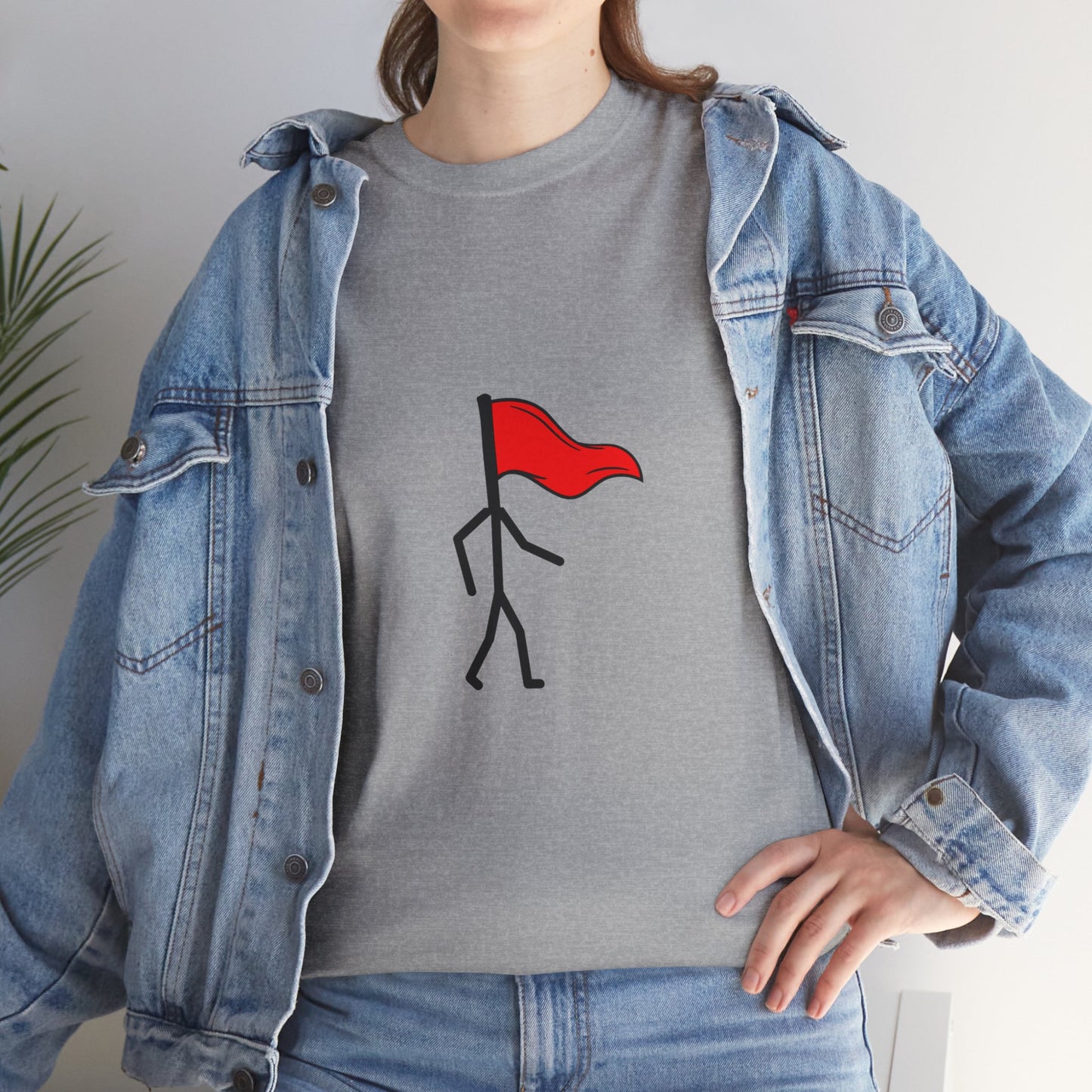 Walking Red Flag Unisex Cotton T-Shirt